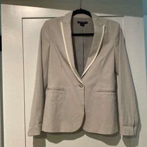 Light Grey Theory blazer with white trimmed lapel